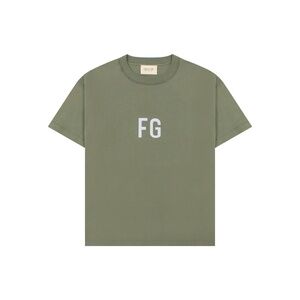 FEAR OF GOD 6th Sixth Collection 3M Reflective FG Logo Tee Green Silver Size S